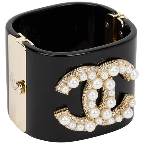 2000s chanel cuff|Chanel pearl cuff bracelet.